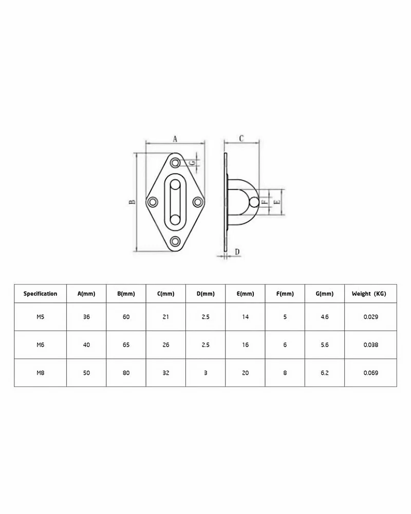 Hardware Kit Sun Shade Sail 304 Stainless Steel Hardware Kit for Outdoor