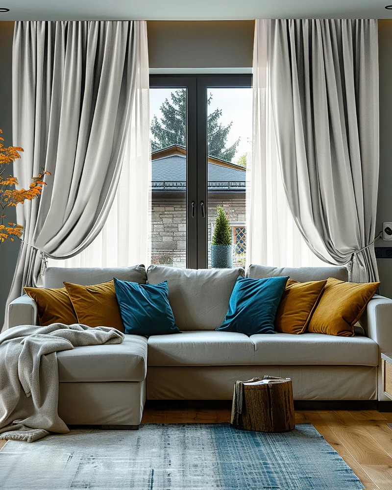 Cronin 4 Layers Linen Look Heavyweight Soundproof Thermal 100% Blackout Anti-Dust Custom Curtain