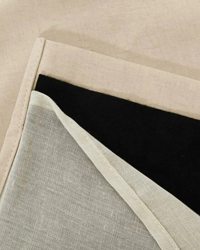 Cronin 4 Layers Linen Look Heavyweight Soundproof Thermal 100% Blackout Anti-Dust Custom Curtain