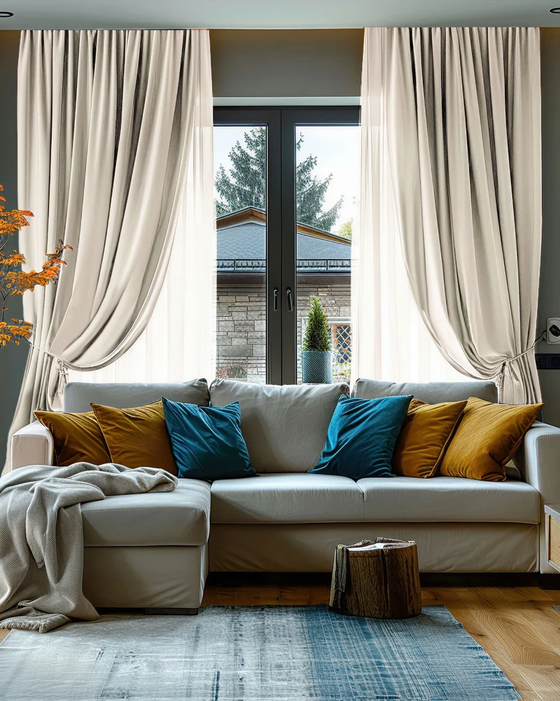 Cronin 4 Layers Linen Look Heavyweight Soundproof Thermal 100% Blackout Anti-Dust Custom Curtain