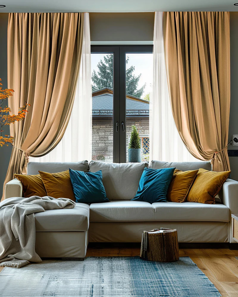 Cronin 4 Layers Linen Look Heavyweight Soundproof Thermal 100% Blackout Anti-Dust Custom Curtain
