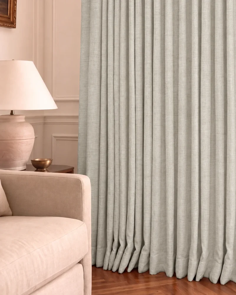 Cronin 4 Layers Linen Look Heavyweight Soundproof Thermal 100% Blackout Anti-Dust Custom Curtain