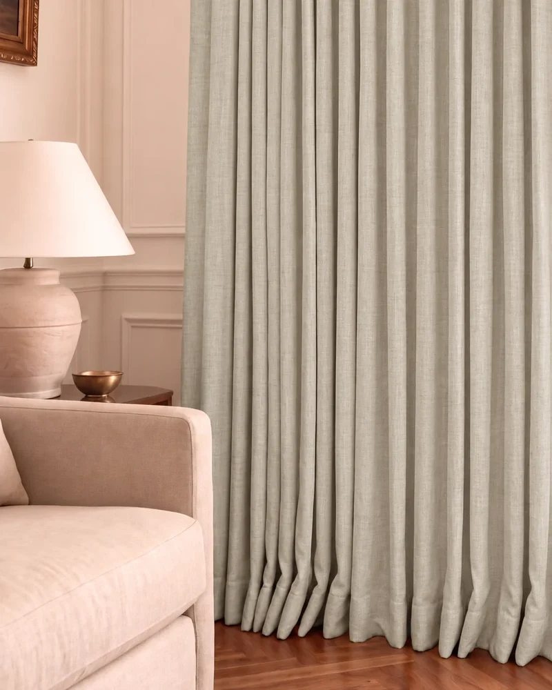 Cronin 4 Layers Linen Look Heavyweight Soundproof Thermal 100% Blackout Anti-Dust Custom Curtain