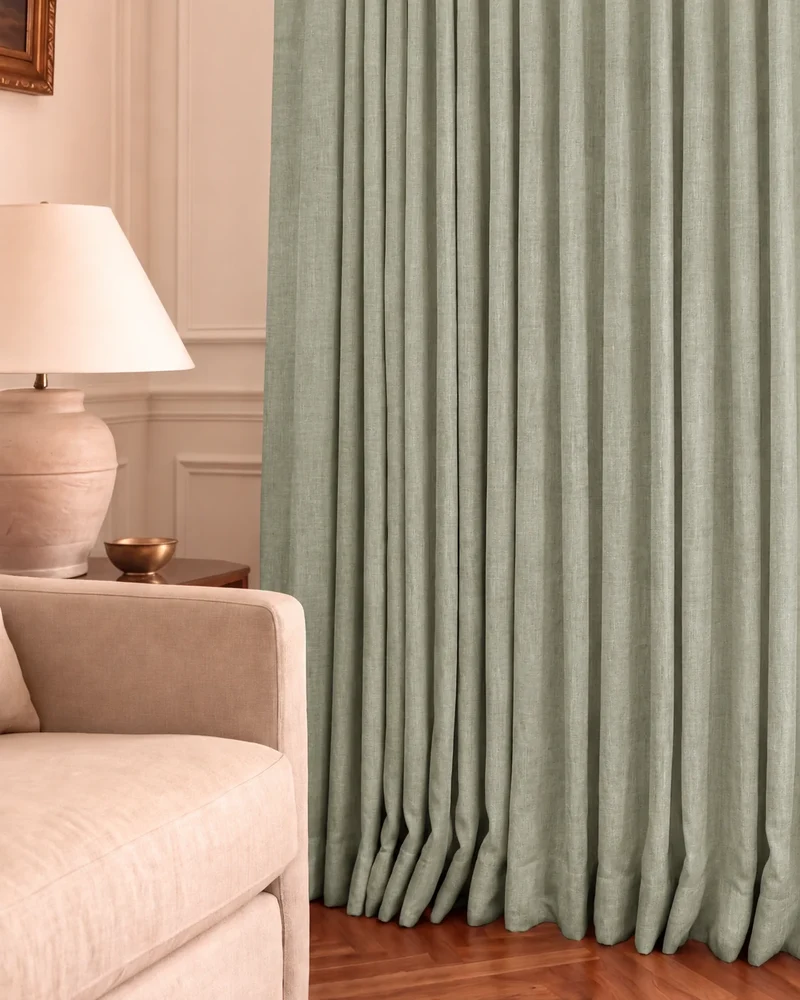 Cronin 4 Layers Linen Look Heavyweight Soundproof Thermal 100% Blackout Anti-Dust Custom Curtain