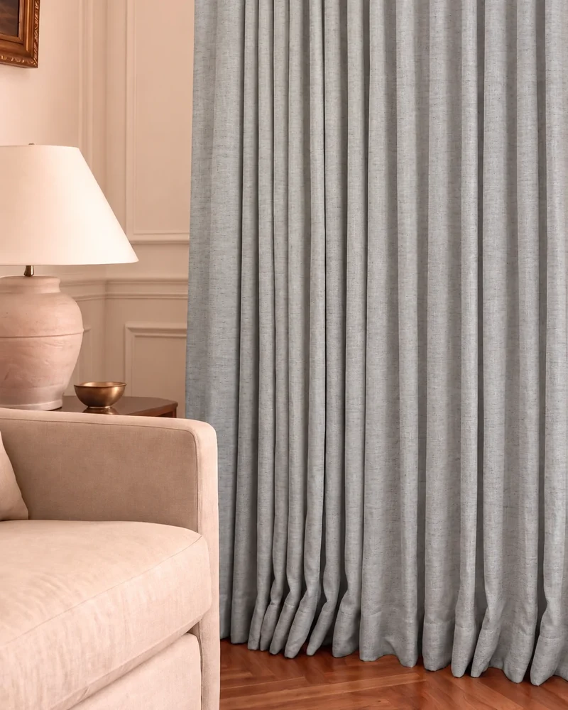 Cronin 4 Layers Linen Look Heavyweight Soundproof Thermal 100% Blackout Anti-Dust Custom Curtain