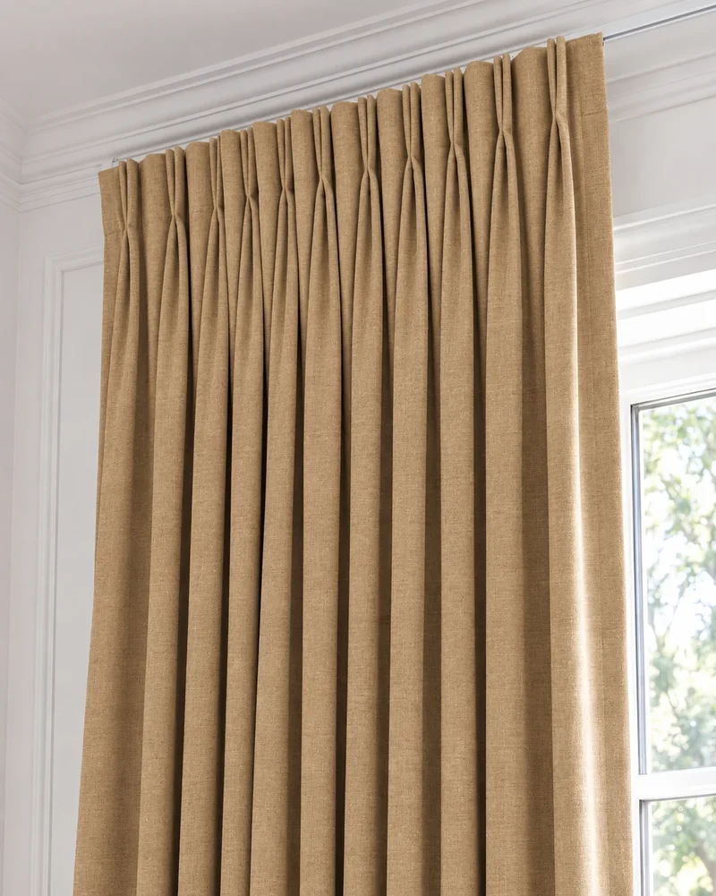 Cronin 4 Layers Linen Look Heavyweight Soundproof Thermal 100% Blackout Anti-Dust Custom Curtain