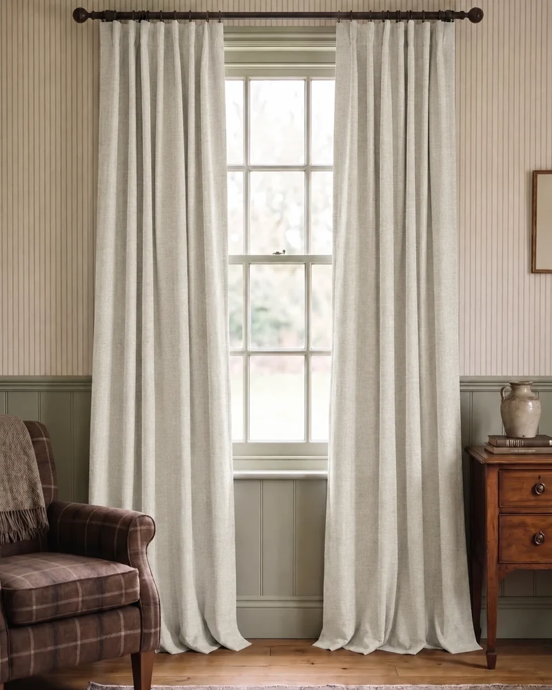 Cronin 4 Layers Linen Look Heavyweight Soundproof Thermal 100% Blackout Anti-Dust Custom Curtain