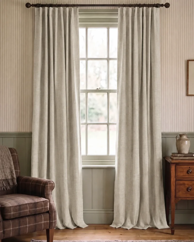 Cronin 4 Layers Linen Look Heavyweight Soundproof Thermal 100% Blackout Anti-Dust Custom Curtain