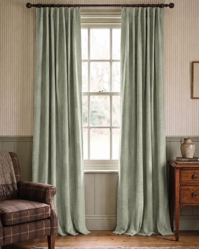 Cronin 4 Layers Linen Look Heavyweight Soundproof Thermal 100% Blackout Anti-Dust Custom Curtain