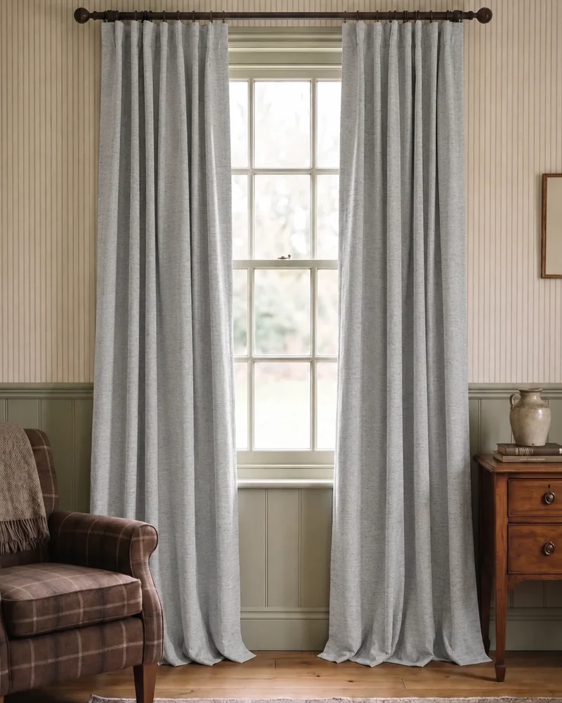 Cronin 4 Layers Linen Look Heavyweight Soundproof Thermal 100% Blackout Anti-Dust Custom Curtain