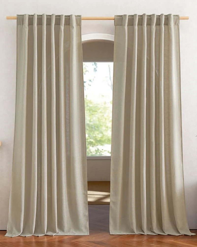 Chloe Linen Look Burlap Textured Sheer Curtain