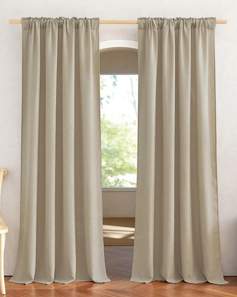 Chloe Linen Look Burlap Textured Sheer Curtain