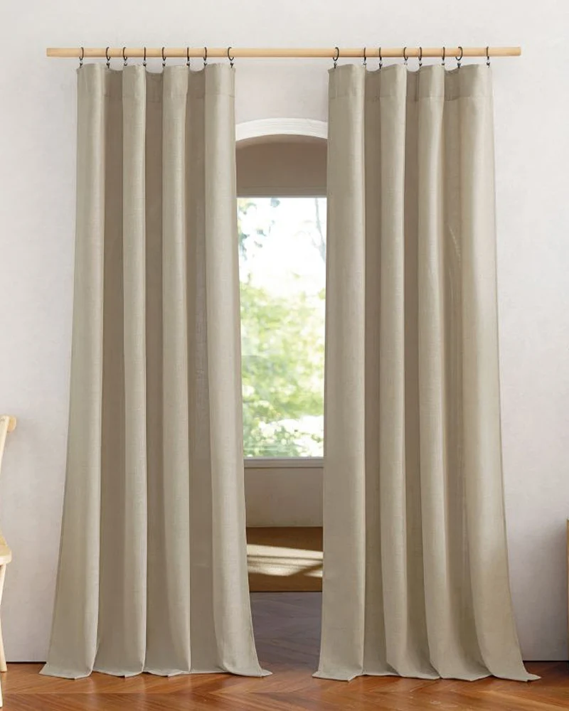 Chloe Linen Look Burlap Textured Sheer Curtain
