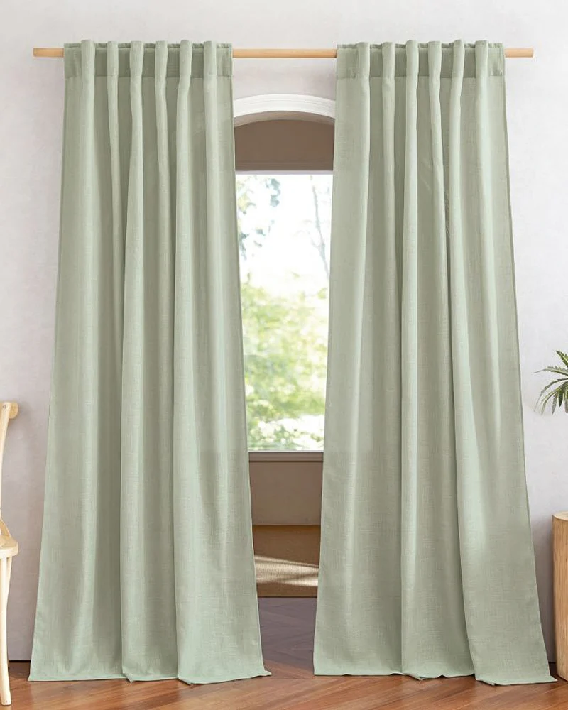Chloe Linen Look Burlap Textured Sheer Curtain