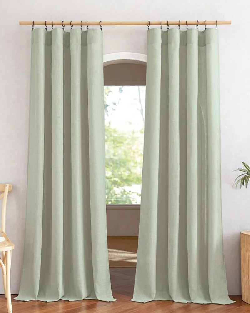 Chloe Linen Look Burlap Textured Sheer Curtain