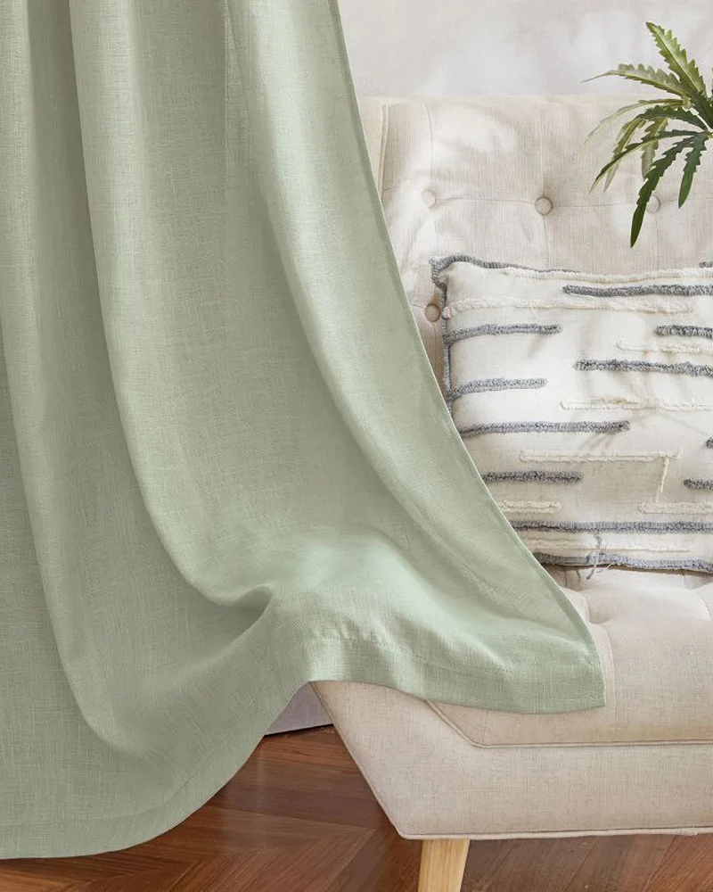 Chloe Linen Look Burlap Textured Sheer Curtain