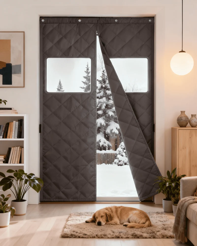 Oxford Thermal Insulated & Soundproof Custom Magnetic Door Curtain with PVC