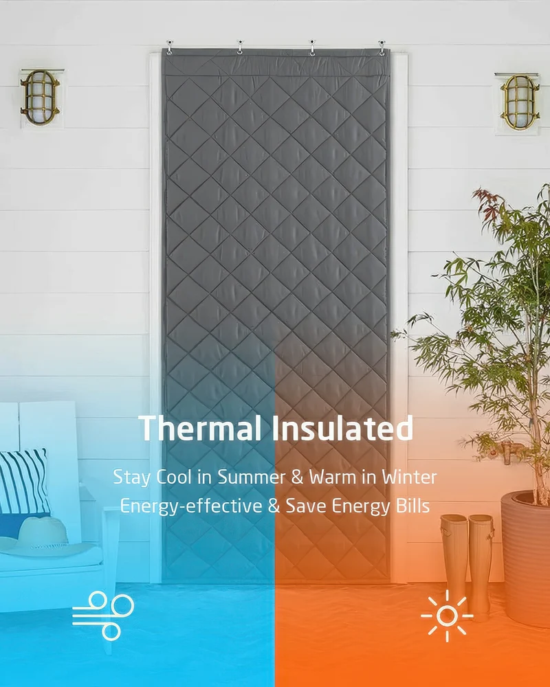 Oxford Thermal Insulated & Soundproof Custom Magnetic Door Curtain with PVC