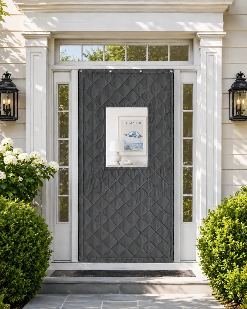 Oxford Thermal Insulated & Soundproof Custom Door Curtain With PVC