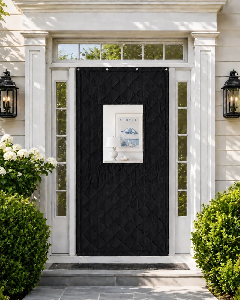 Oxford Thermal Insulated & Soundproof Custom Door Curtain With PVC
