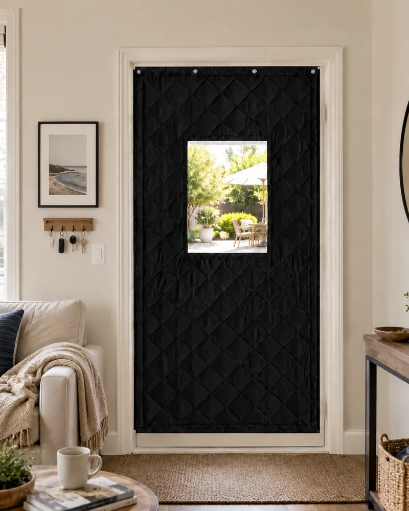 Oxford Thermal Insulated & Soundproof Custom Door Curtain With PVC