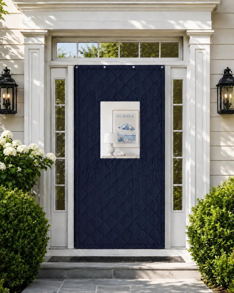 Oxford Thermal Insulated & Soundproof Custom Door Curtain With PVC