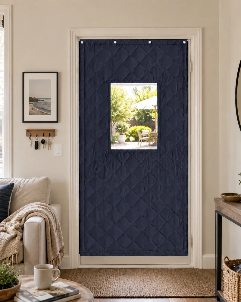 Oxford Thermal Insulated & Soundproof Custom Door Curtain With PVC
