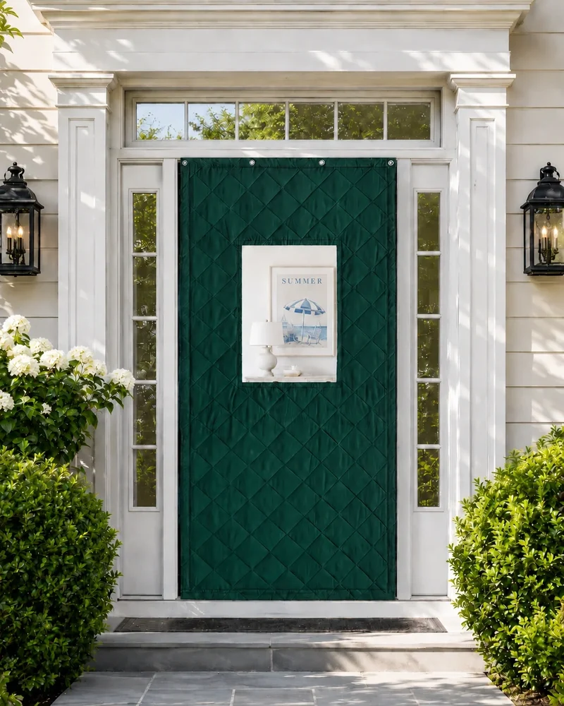 Oxford Thermal Insulated & Soundproof Custom Door Curtain With PVC