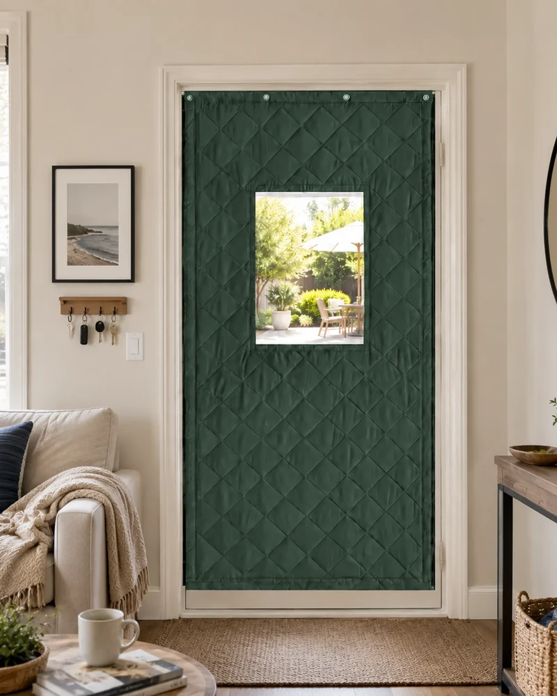 Oxford Thermal Insulated & Soundproof Custom Door Curtain With PVC