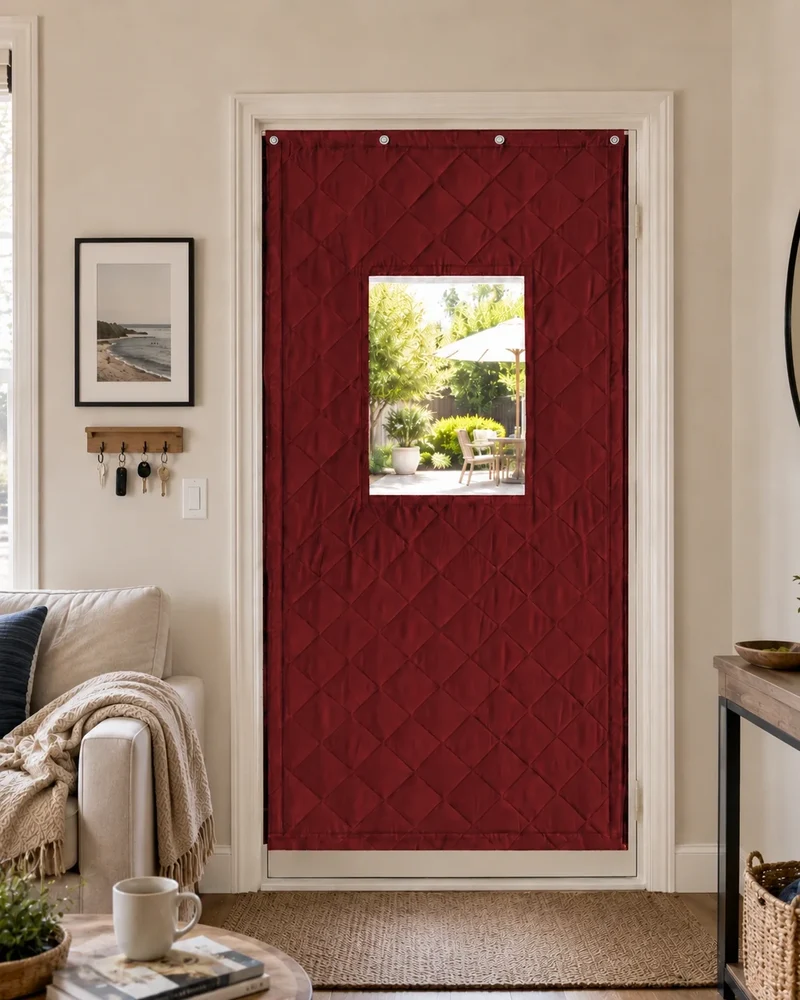 Oxford Thermal Insulated & Soundproof Custom Door Curtain With PVC