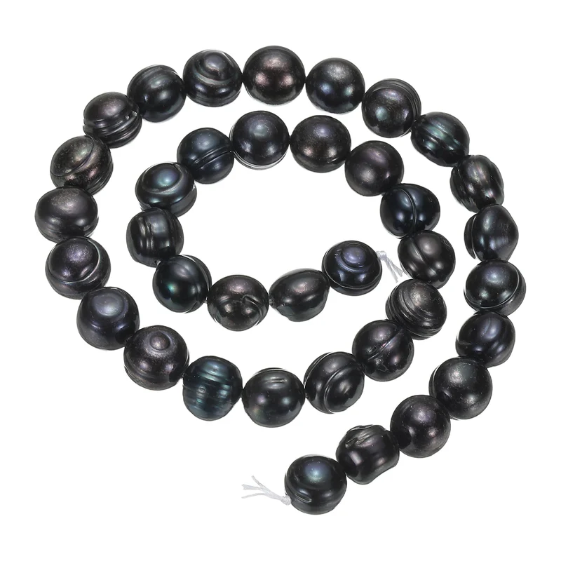 Freshwater Pearl Beads, 10-11mm Potato Shape Pearl String, Black