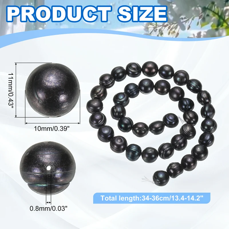 Freshwater Pearl Beads, 10-11mm Potato Shape Pearl String, Black
