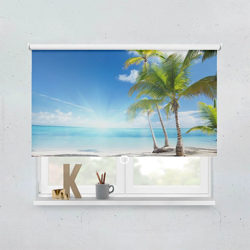 Springrollo Motiv "Palmen Strand Sonne"