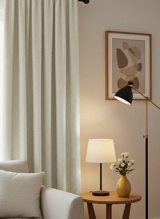 Zoe Linen Look Soft Custom Curtain
