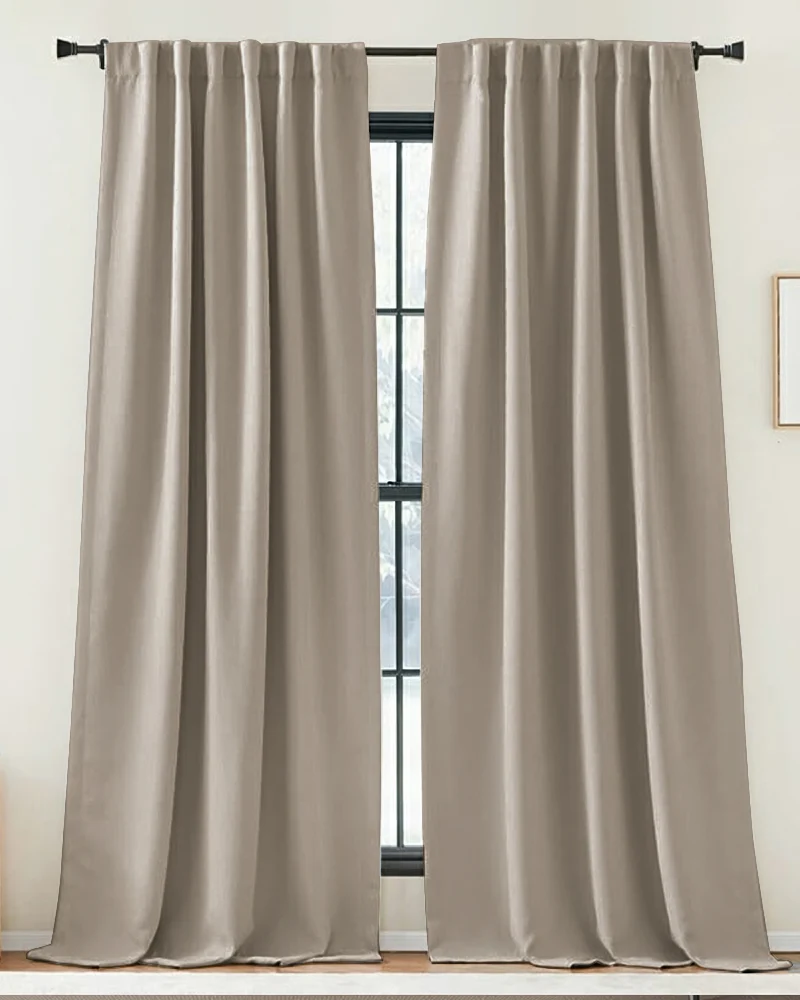 Zoe Linen Look Soft Custom Curtain