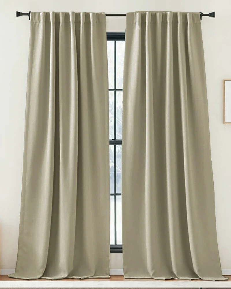 Zoe Linen Look Soft Custom Curtain