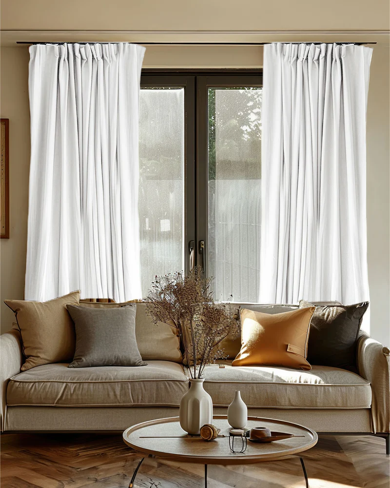 Laborien 4 Layers Linen Look Heavyweight Soundproof Thermal 100% Blackout Anti-Dust Custom Curtain