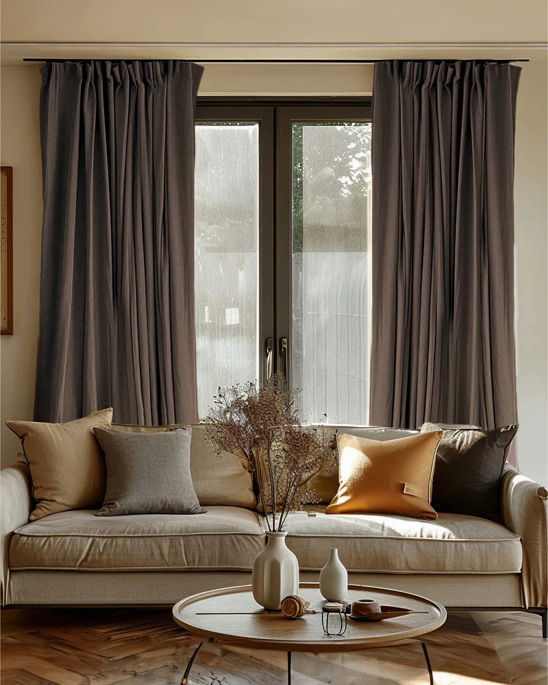 Laborien 4 Layers Linen Look Heavyweight Soundproof Thermal 100% Blackout Anti-Dust Custom Curtain