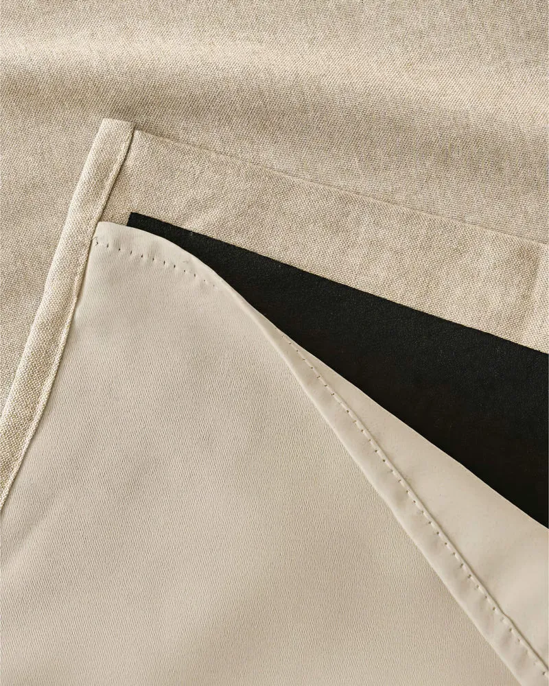 Laborien 4 Layers Linen Look Heavyweight Soundproof Thermal 100% Blackout Anti-Dust Custom Curtain