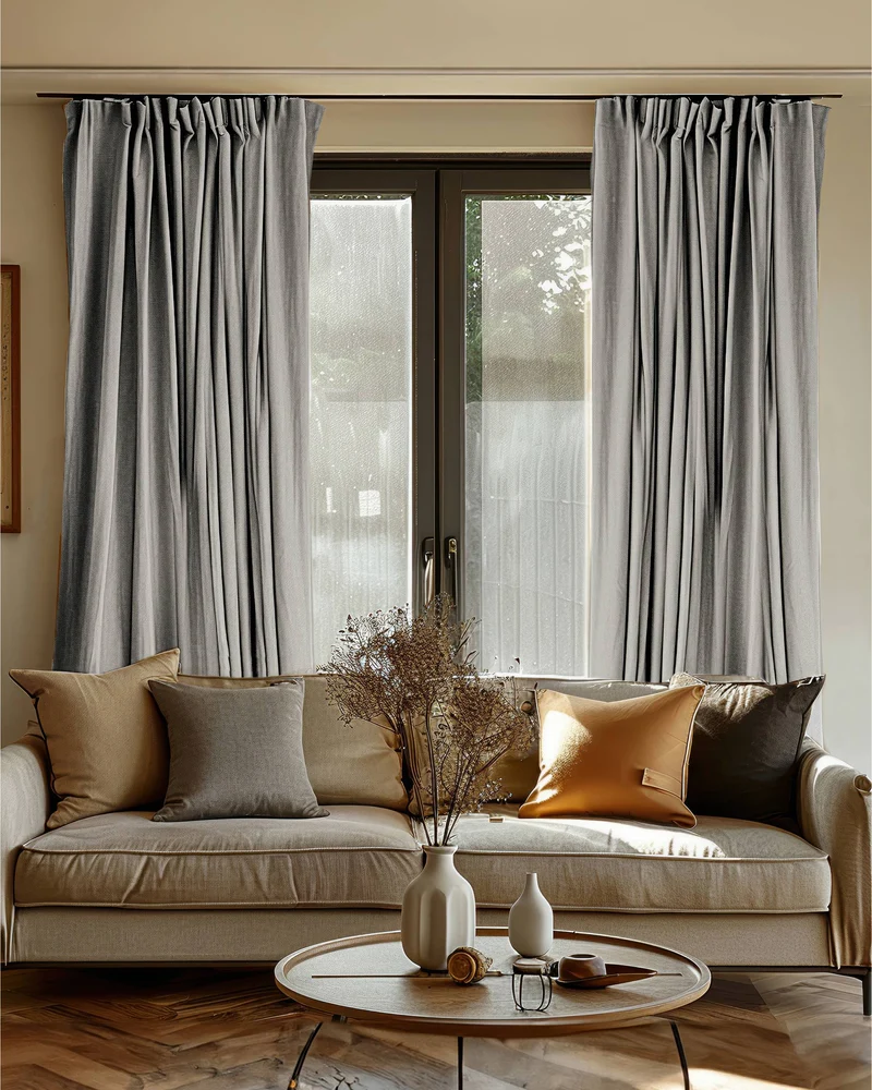 Laborien 4 Layers Linen Look Heavyweight Soundproof Thermal 100% Blackout Anti-Dust Custom Curtain