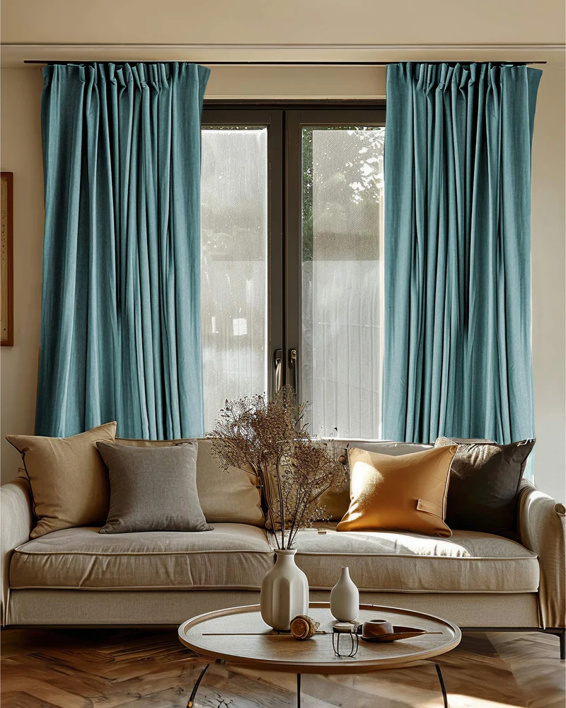 Laborien 4 Layers Linen Look Heavyweight Soundproof Thermal 100% Blackout Anti-Dust Custom Curtain