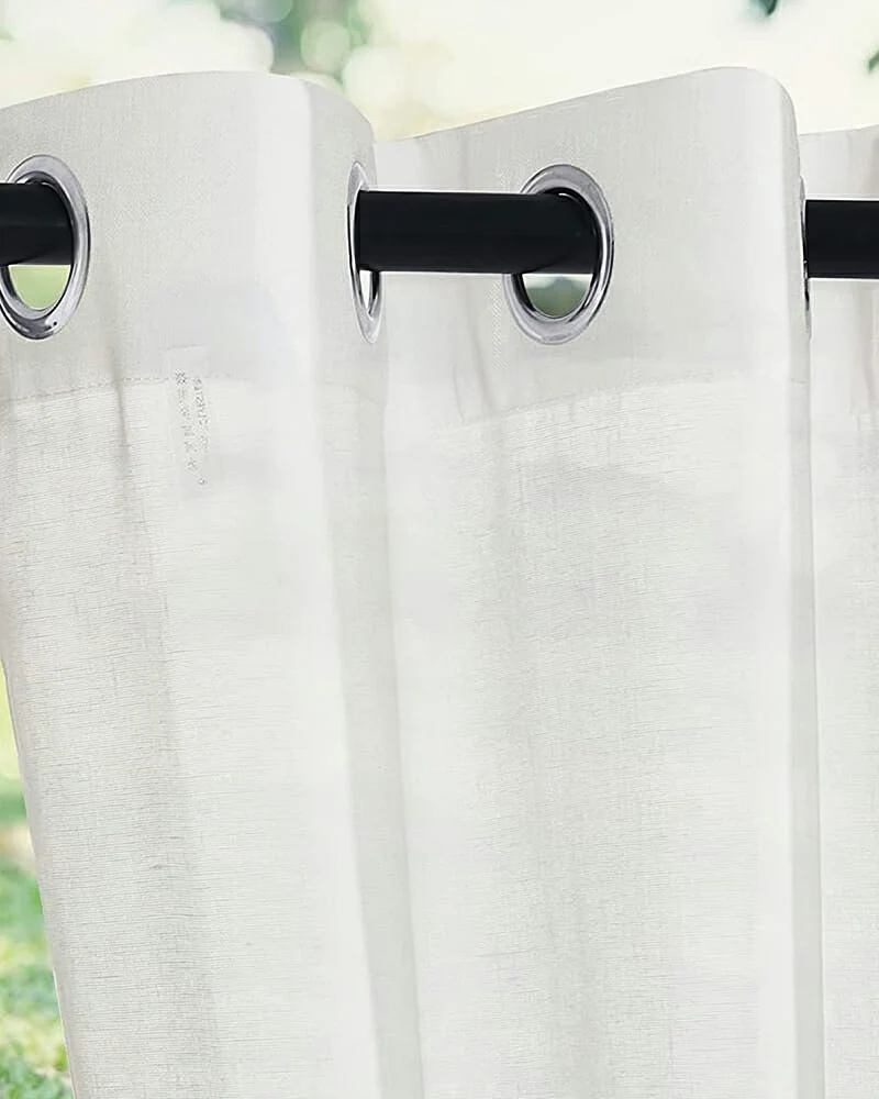 Sabrina Linen Look Lightweight Custom Outdoor Sheer Curtain