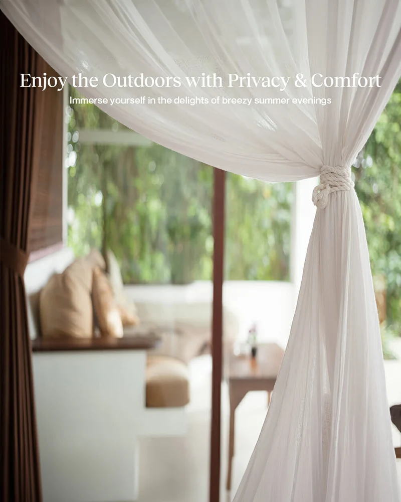 Sabrina Linen Look Lightweight Custom Outdoor Sheer Curtain