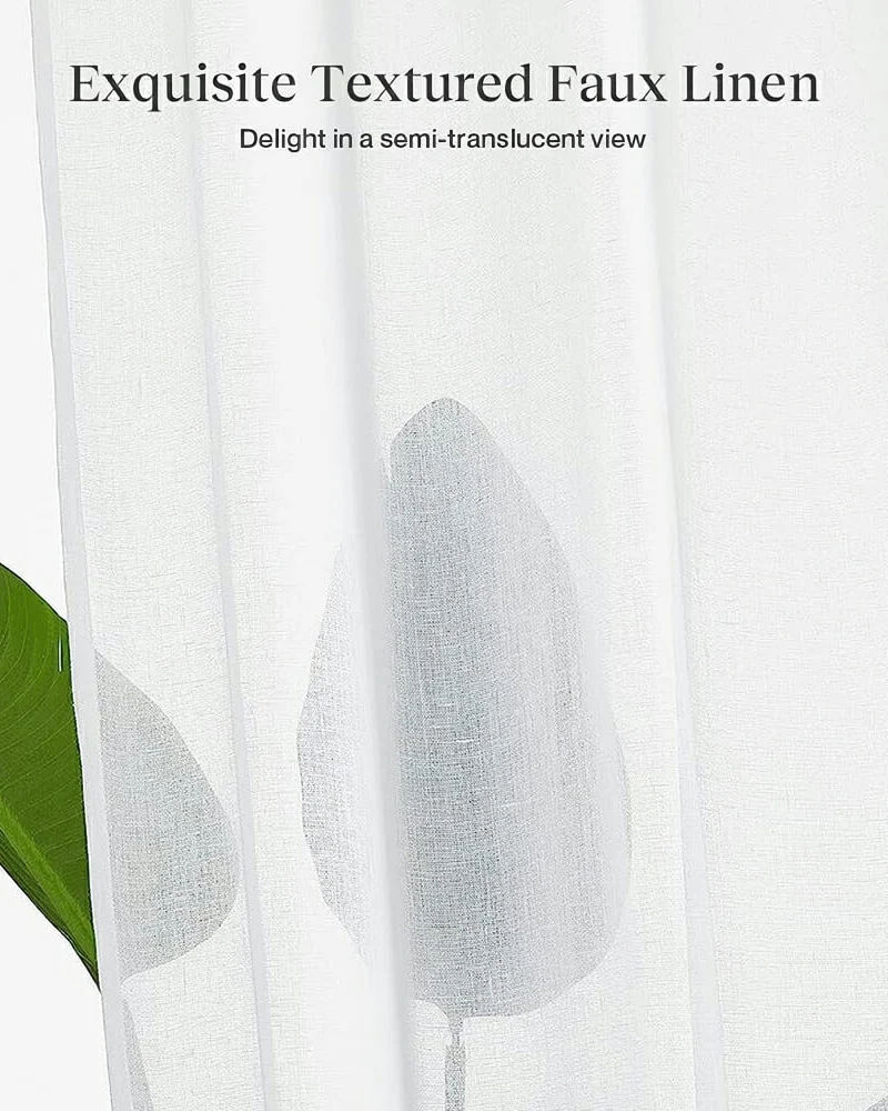 Sabrina Linen Look Lightweight Custom Outdoor Sheer Curtain