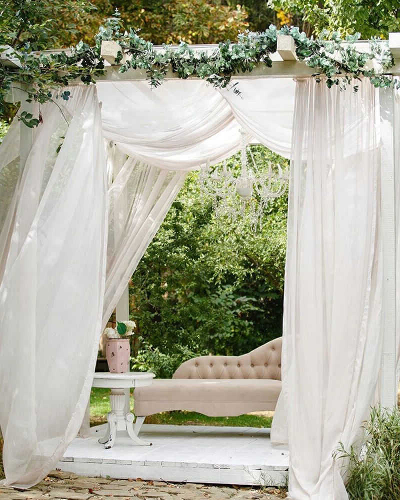 Sabrina Linen Look Lightweight Custom Outdoor Sheer Curtain