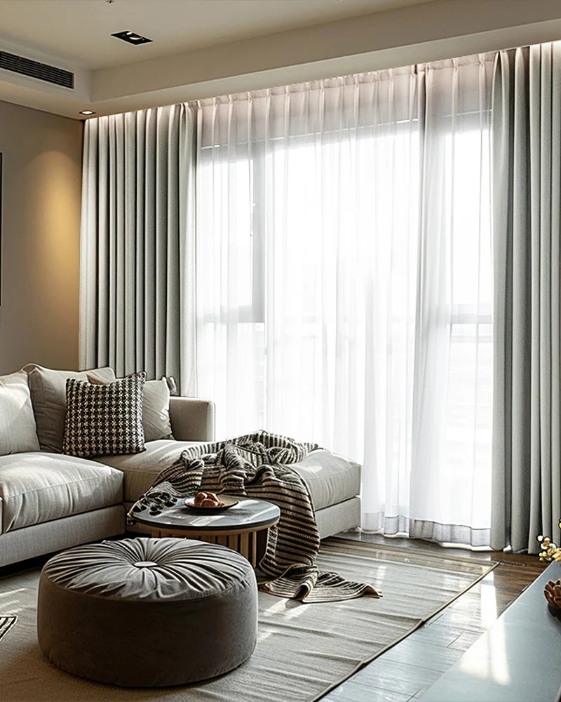 Cronin Linen Look Blackout Custom Curtain