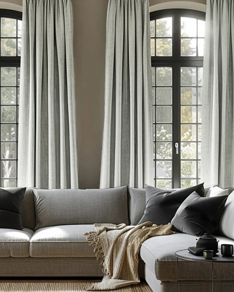 Cronin Linen Look Blackout Custom Curtain