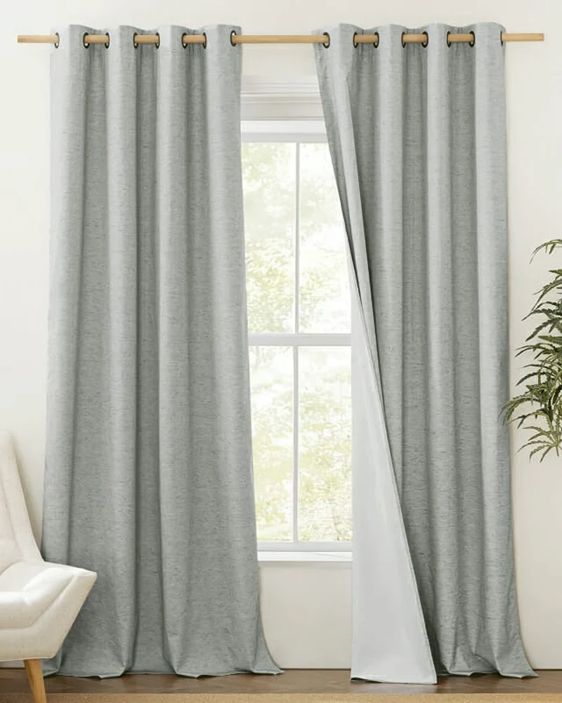 Cronin Linen Look Blackout Custom Curtain