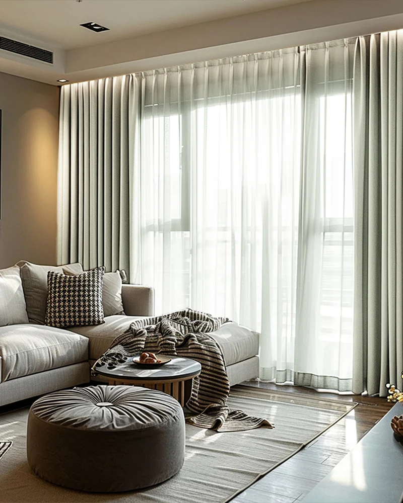 Cronin Linen Look Blackout Custom Curtain