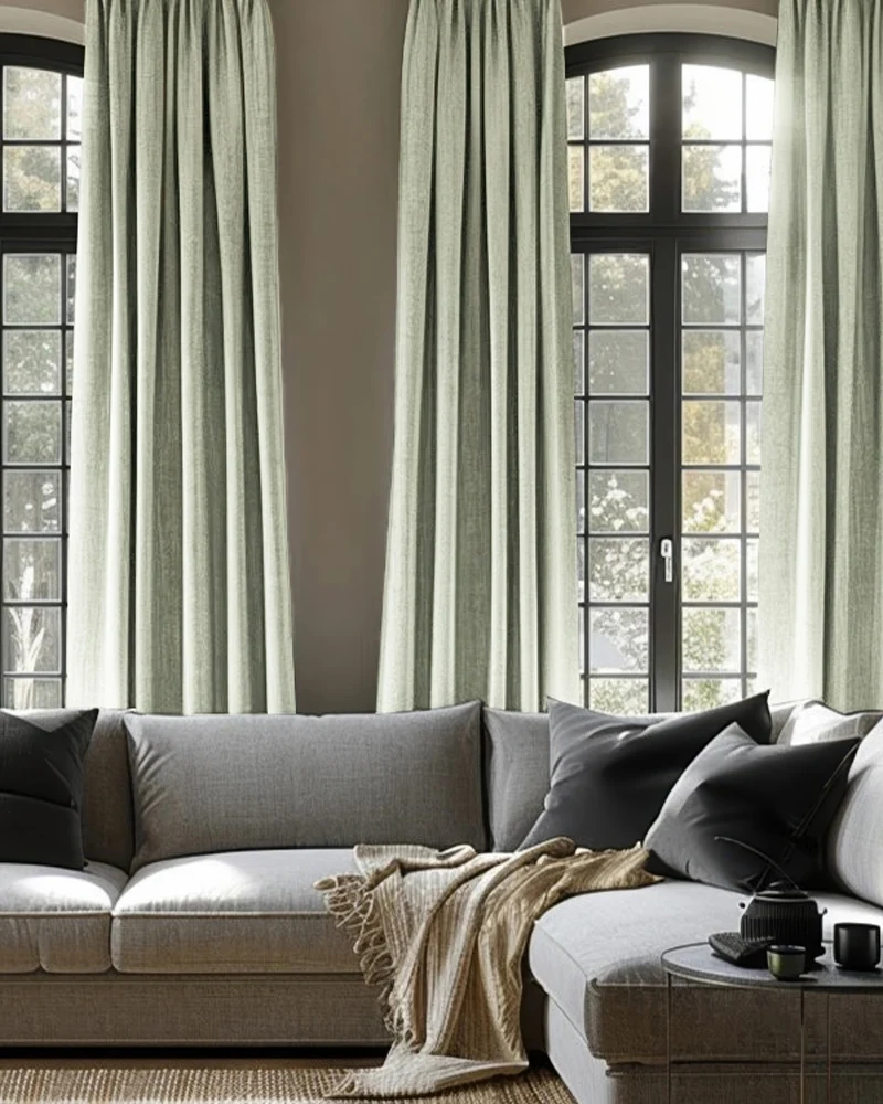 Cronin Linen Look Blackout Custom Curtain